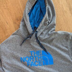 The North Face Men's XXL Gray & Blue Pullover Sweatshirt Hoodie Fleece